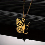 Personalized Butterfly Letter Necklace