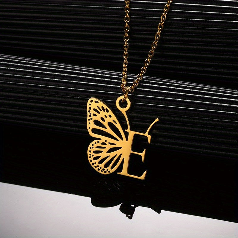Personalized Butterfly Letter Necklace