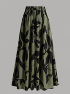 Women's High-Waist Printed Maxi Skirt