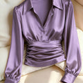 Women's Ruched Waist Long Sleeve Top
