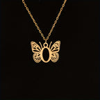 Personalized Butterfly Letter Necklace