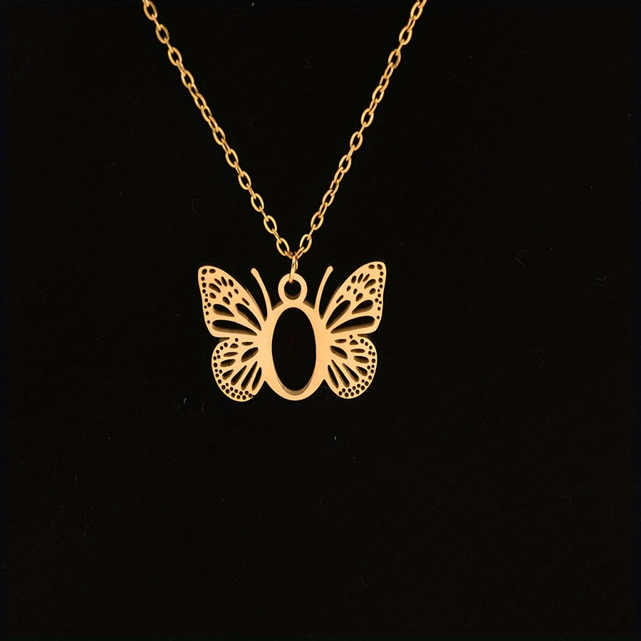 Personalized Butterfly Letter Necklace