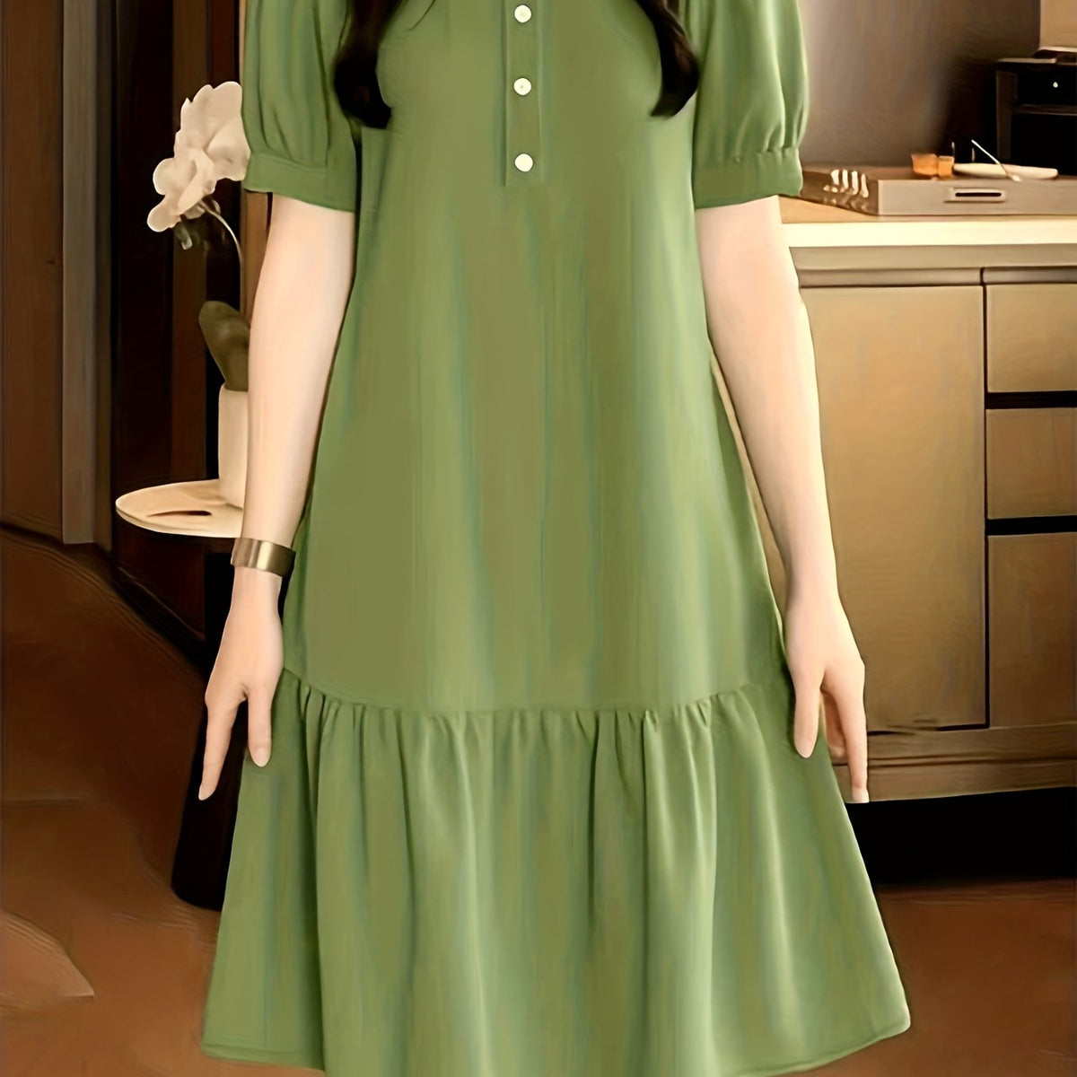 Women's Elegant A-Line Midi Dress