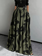 Women's High-Waist Printed Maxi Skirt