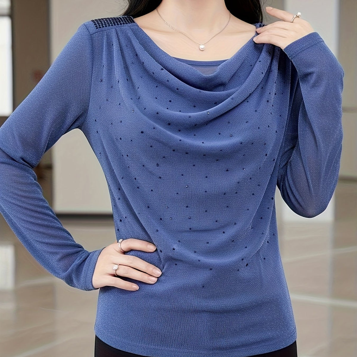 Women's Rhinestone Detail Blouse
