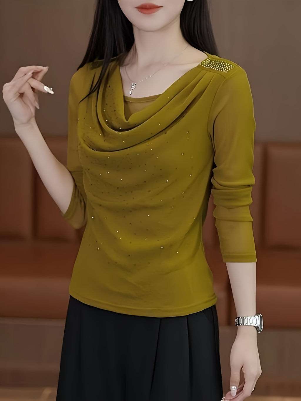 Women's Rhinestone Detail Blouse