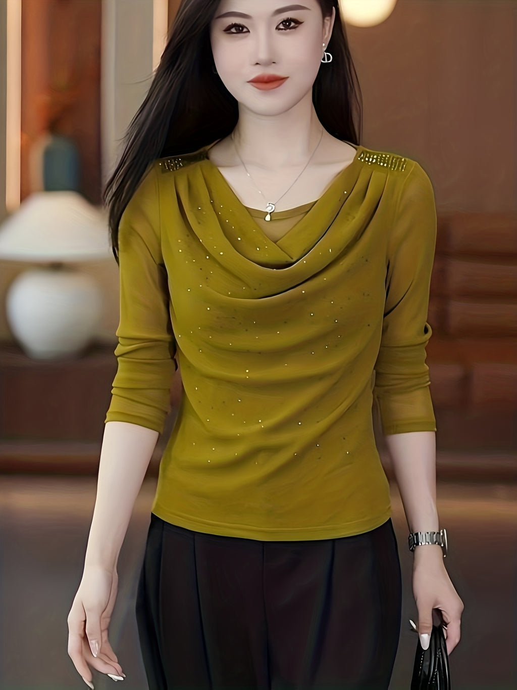 Women's Rhinestone Detail Blouse