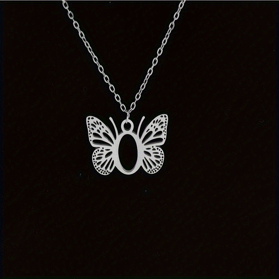 Personalized Butterfly Letter Necklace