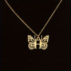 Personalized Butterfly Letter Necklace