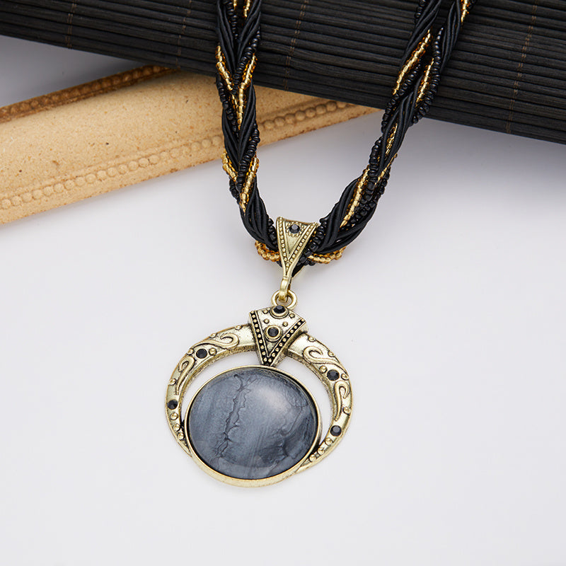 Women's Green Stone Pendant Necklace