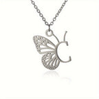Personalized Butterfly Letter Necklace
