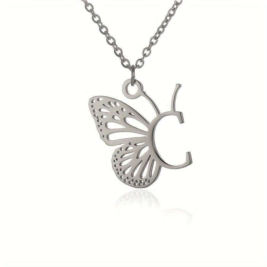 Personalized Butterfly Letter Necklace