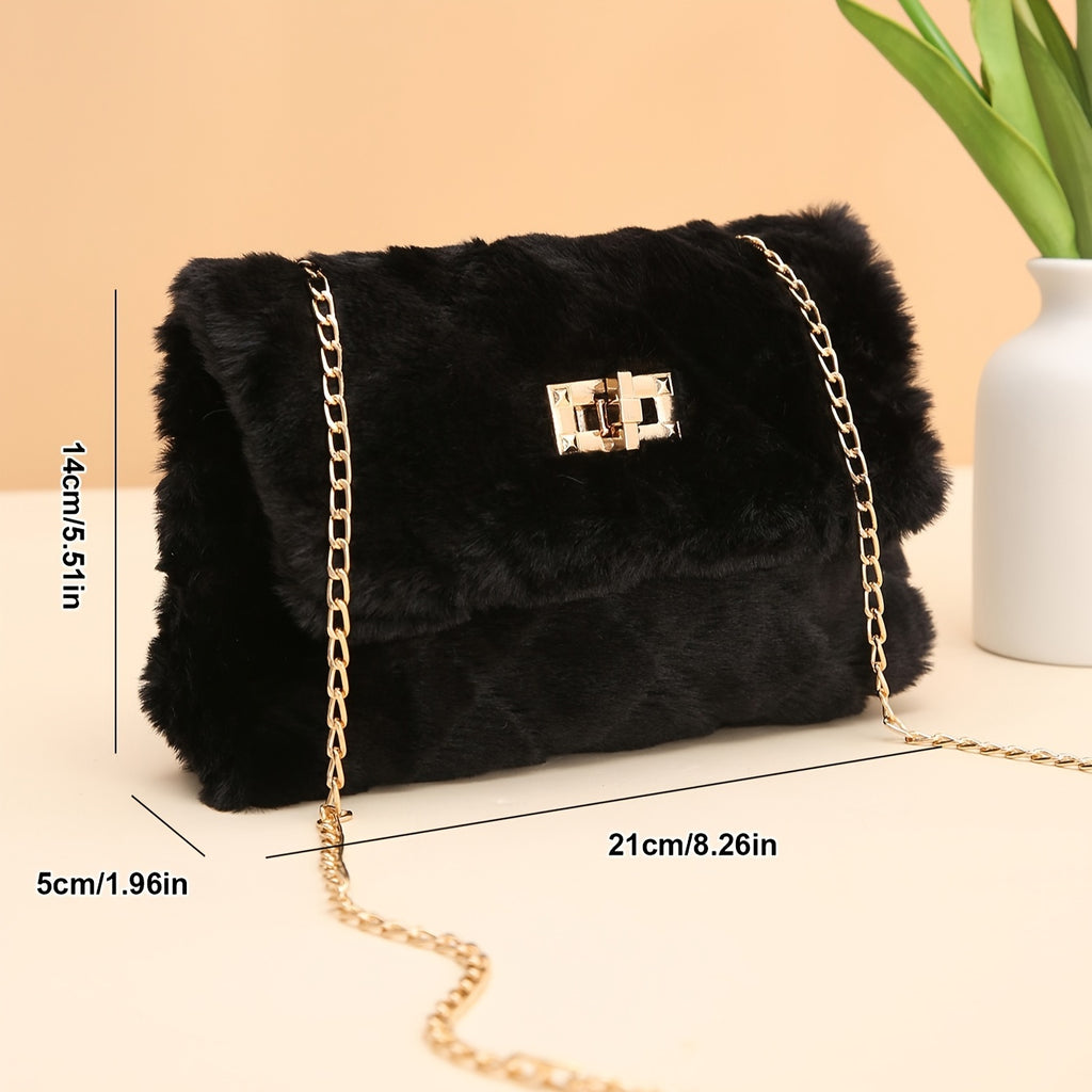 Women's Plush Chain Crossbody Bag