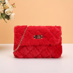 Women's Plush Chain Crossbody Bag