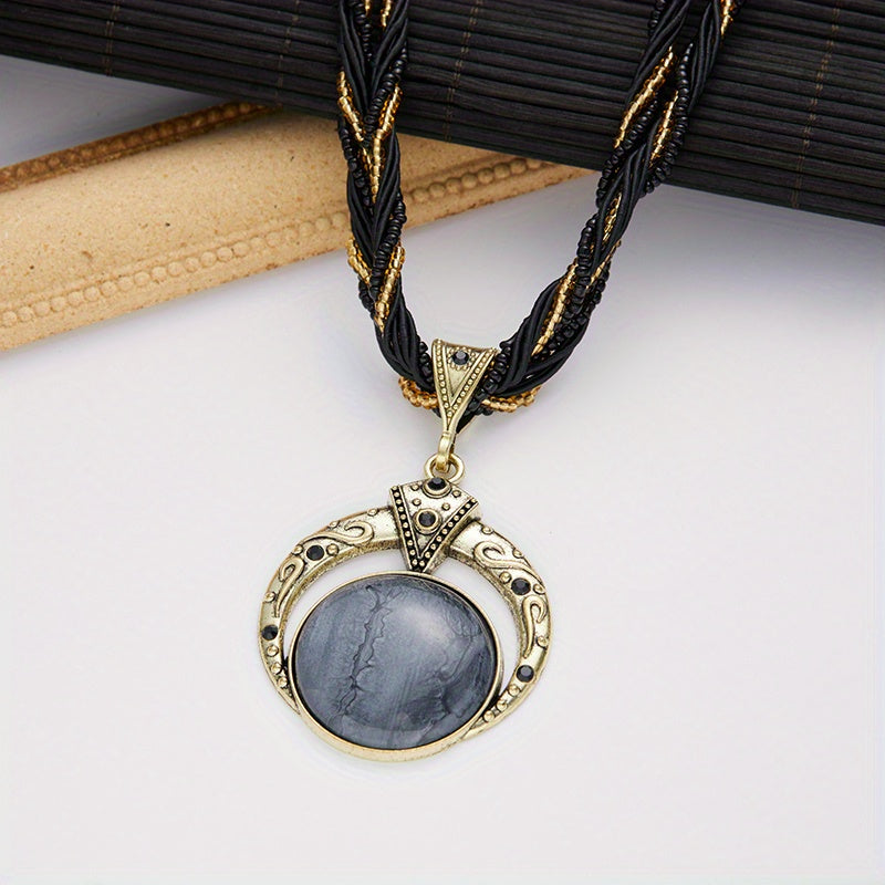 Women's Green Stone Pendant Necklace