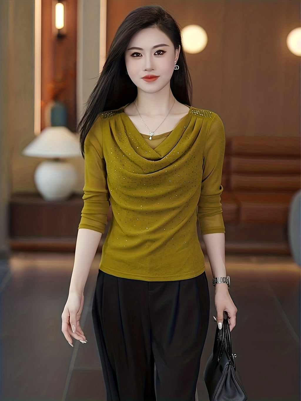 Women's Rhinestone Detail Blouse