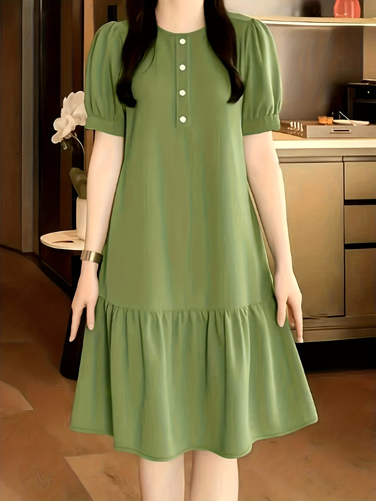 Women's Elegant A-Line Midi Dress