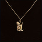 Personalized Butterfly Letter Necklace