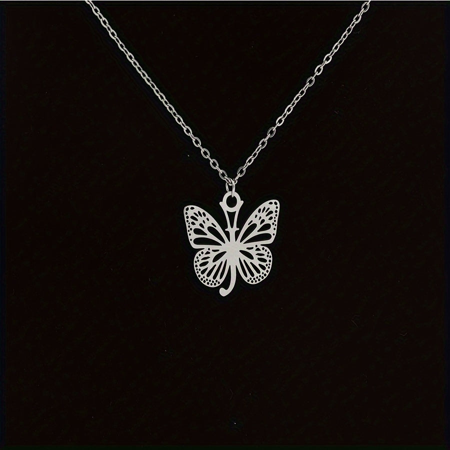 Personalized Butterfly Letter Necklace