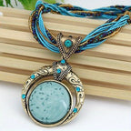 Women's Green Stone Pendant Necklace