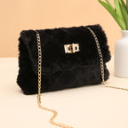 Women's Plush Chain Crossbody Bag