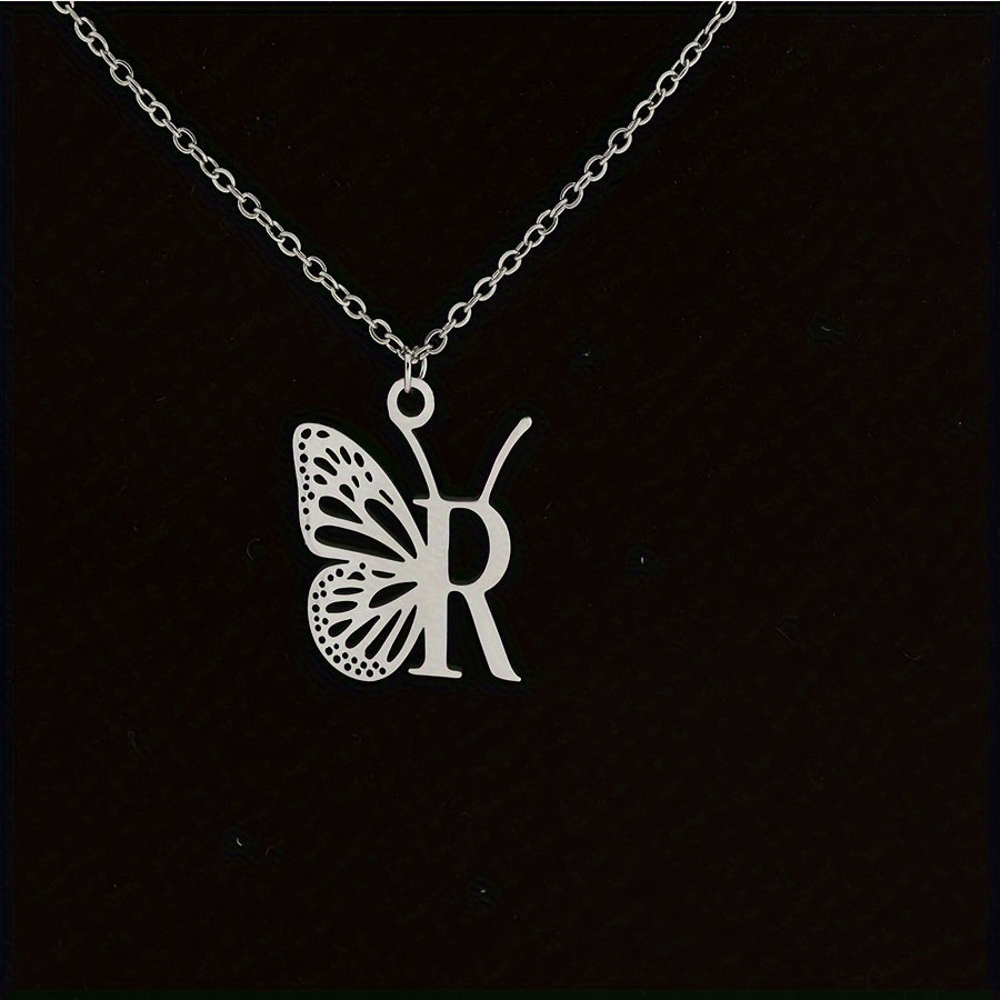 Personalized Butterfly Letter Necklace