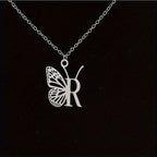 Personalized Butterfly Letter Necklace