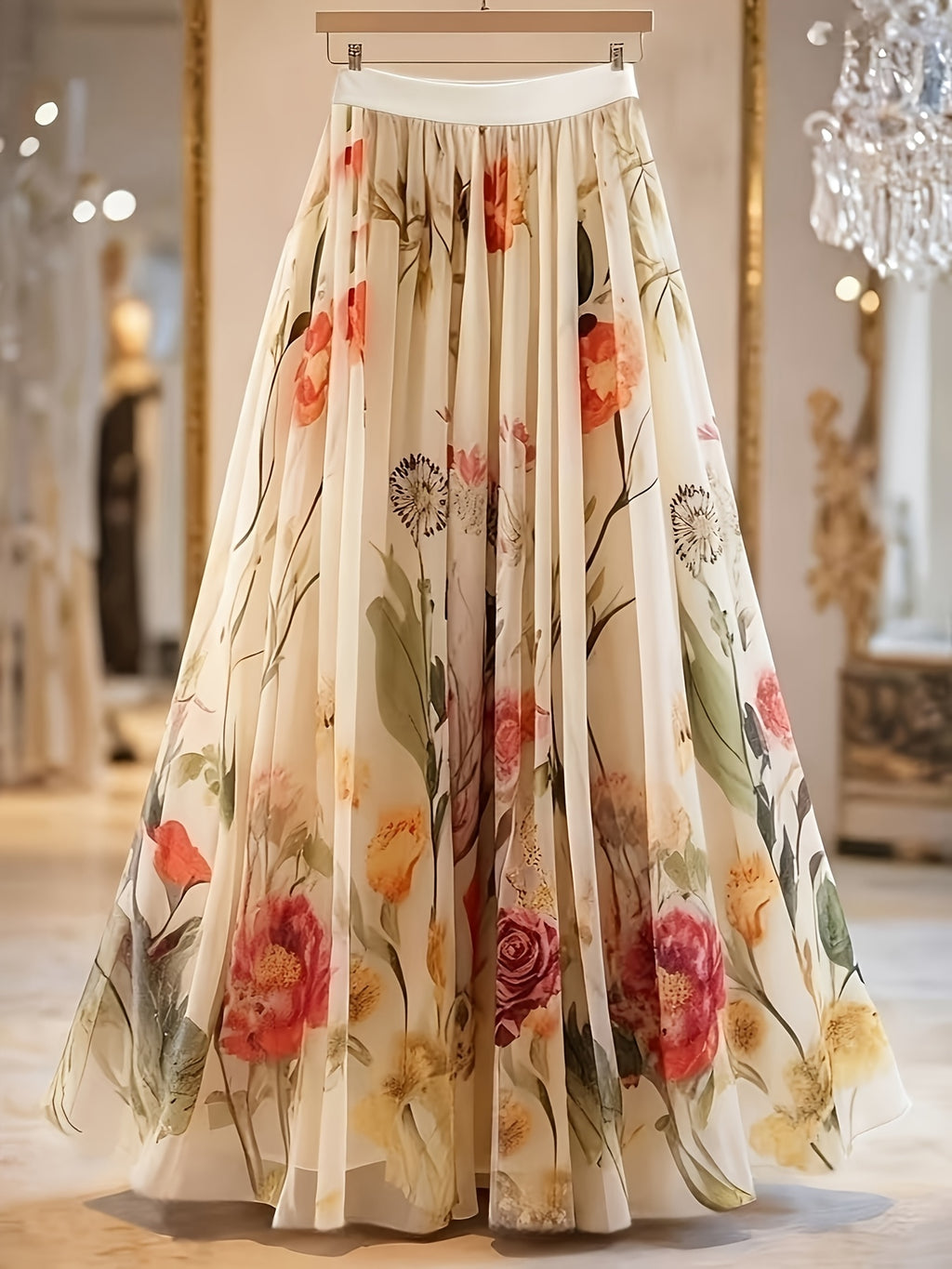 Women's Floral A-Line Maxi Skirt