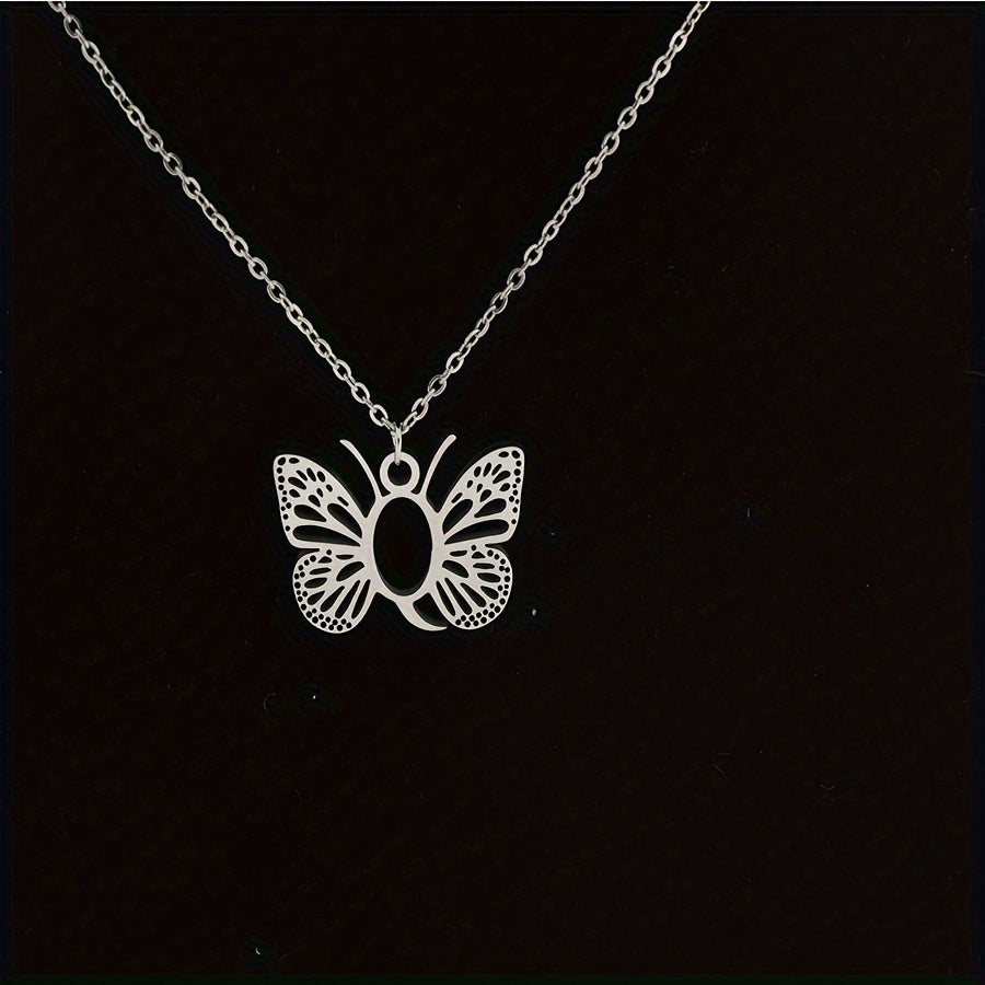 Personalized Butterfly Letter Necklace