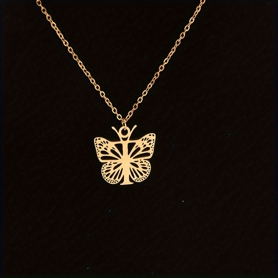Personalized Butterfly Letter Necklace