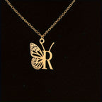 Personalized Butterfly Letter Necklace