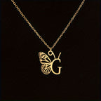 Personalized Butterfly Letter Necklace