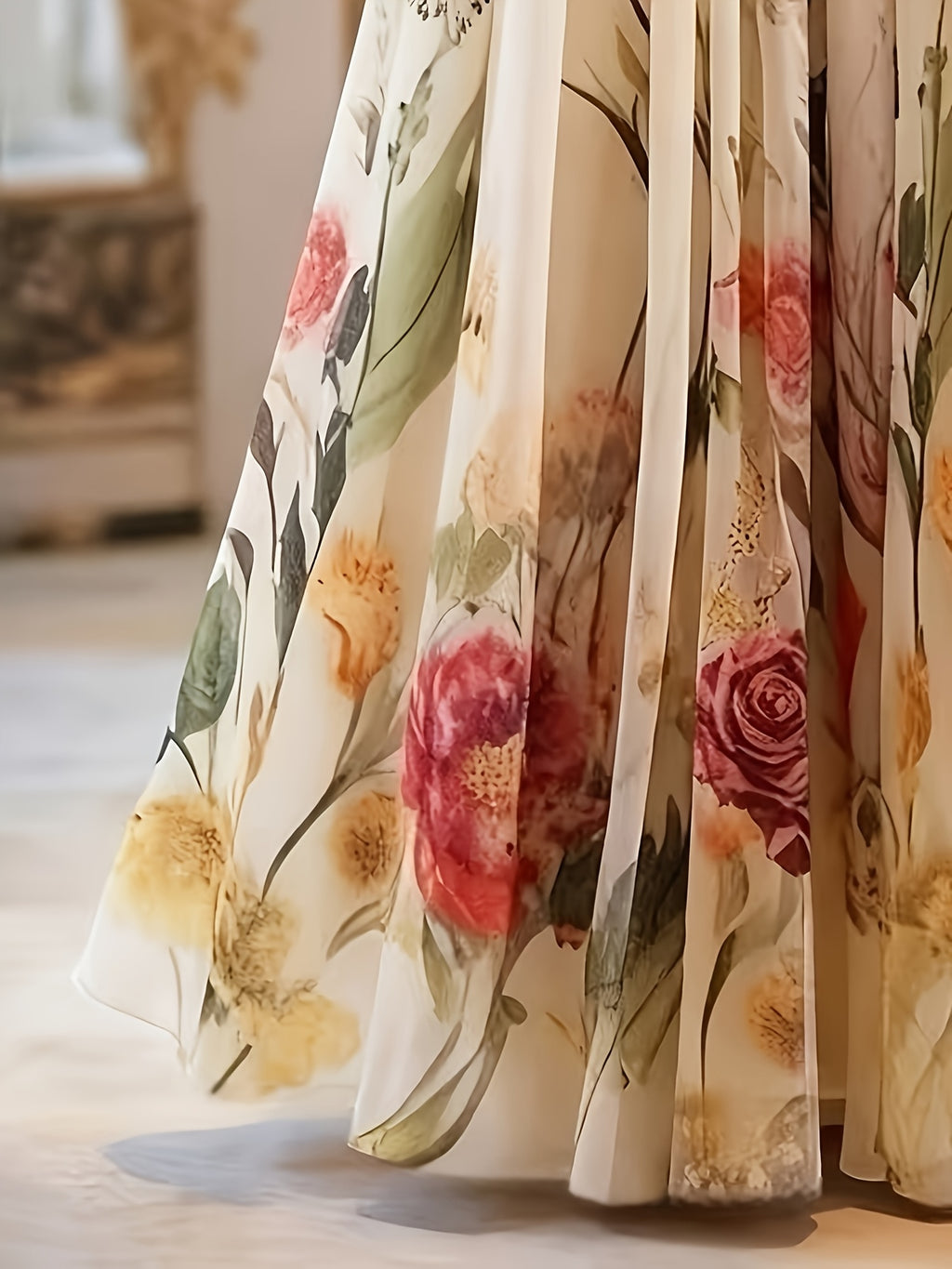 Women's Floral A-Line Maxi Skirt