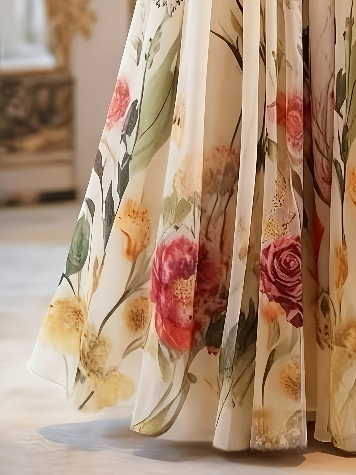 Women's Floral A-Line Maxi Skirt