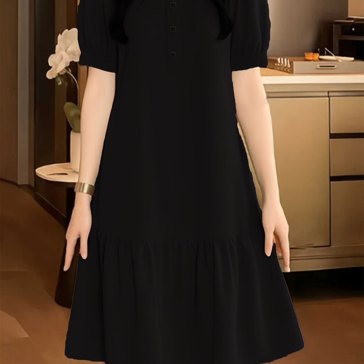 Women's Elegant A-Line Midi Dress