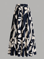 Women's High-Waist Printed Maxi Skirt