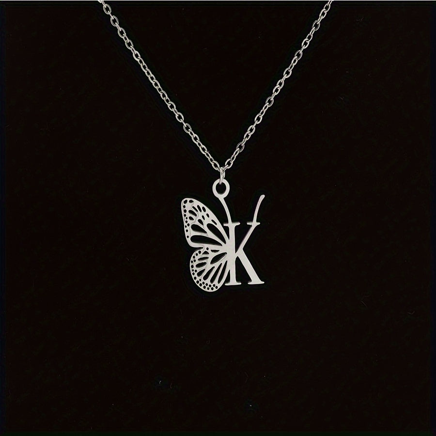 Personalized Butterfly Letter Necklace