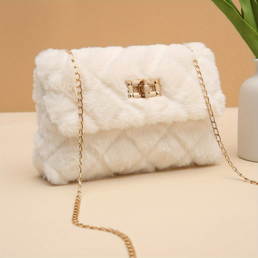 Women's Plush Chain Crossbody Bag
