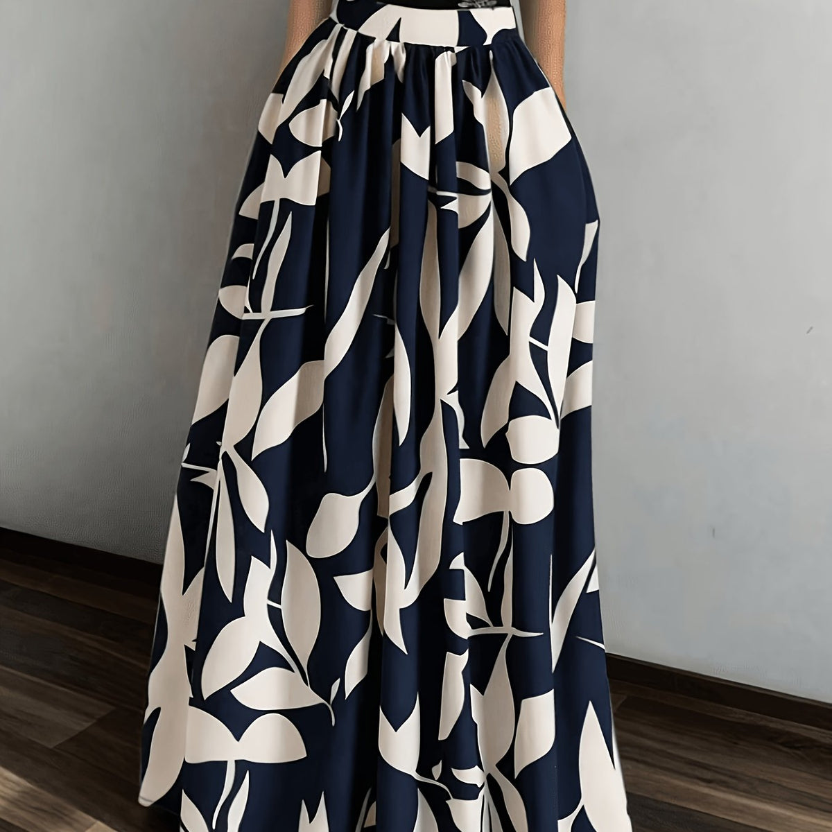 Women's High-Waist Printed Maxi Skirt