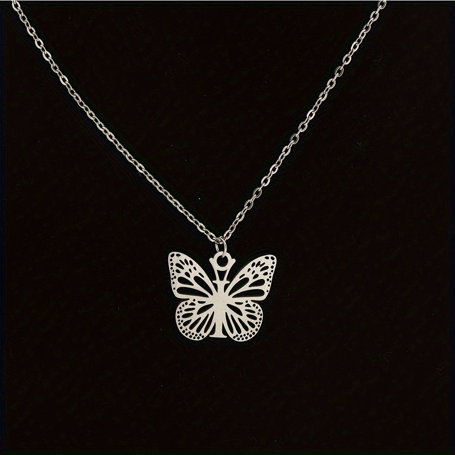 Personalized Butterfly Letter Necklace