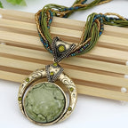 Women's Green Stone Pendant Necklace