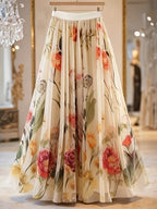 Women's Floral A-Line Maxi Skirt