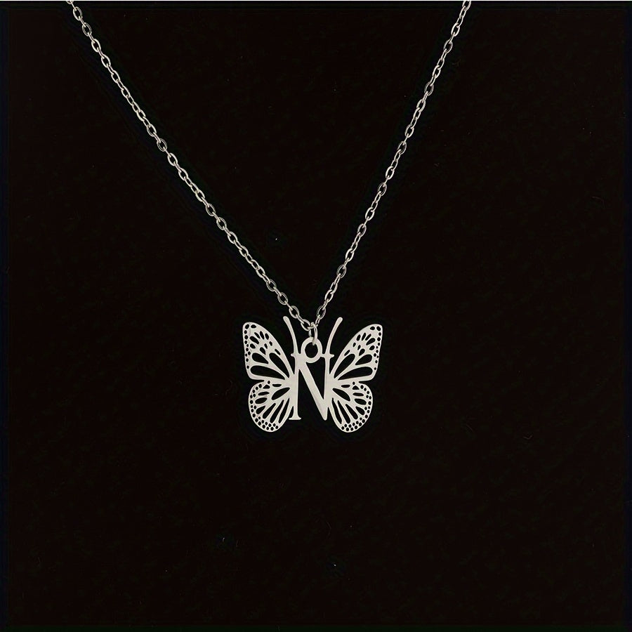 Personalized Butterfly Letter Necklace