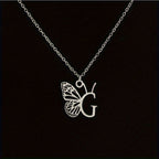 Personalized Butterfly Letter Necklace