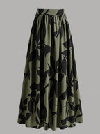 Women's High-Waist Printed Maxi Skirt