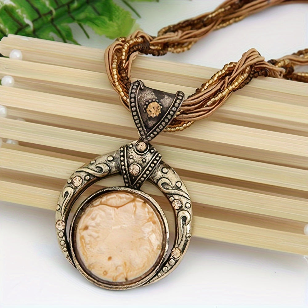 Women's Green Stone Pendant Necklace