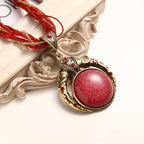 Women's Green Stone Pendant Necklace