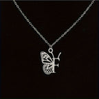 Personalized Butterfly Letter Necklace