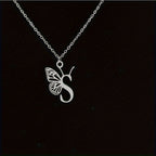Personalized Butterfly Letter Necklace