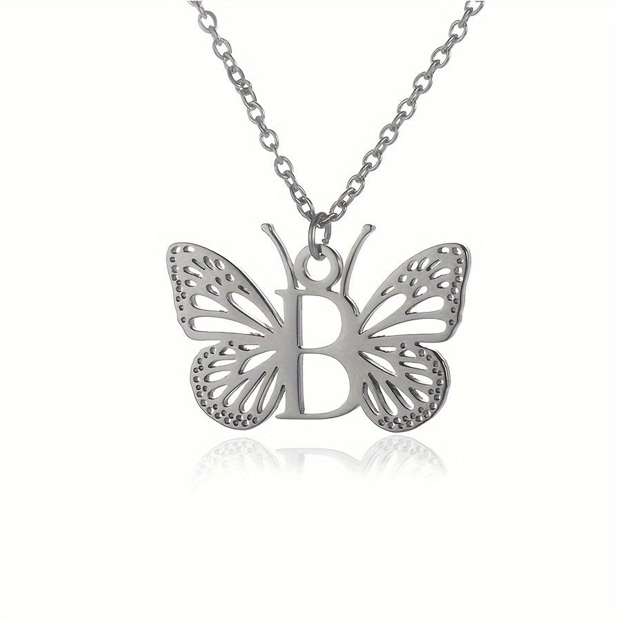 Personalized Butterfly Letter Necklace